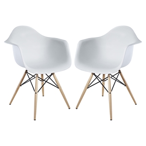 Pyramid Dining Armchairs - White (Set of 2) 