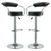 Diner Faux Leather Bar Stools - Black (Set of 2) - EEI-930-BLK