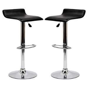 Gloria Leatherette Bar Stools - Black (Set of 2) 