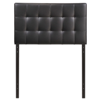 Lily Twin Leatherette Headboard - Tufted, Black