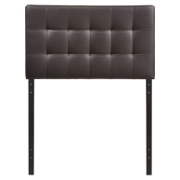 Lily Twin Leatherette Headboard - Tufted, Brown