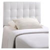 Lily Twin Leatherette Headboard - Tufted, White - EEI-5149-WHI