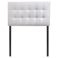 Lily Twin Leatherette Headboard - Tufted, White