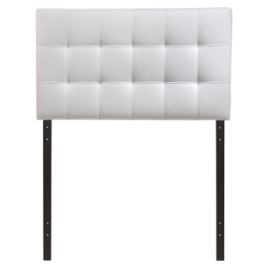 Lily Twin Leatherette Headboard - Tufted, White 