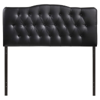 Annabel Leatherette Headboard - Button Tufted, Black