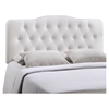 Annabel Leatherette Headboard - Button Tufted, White - EEI-515-WHI