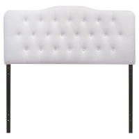 Annabel Leatherette Headboard - Button Tufted, White