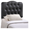 Annabel Twin Leatherette Headboard - Button Tufted, Black - EEI-5161-BLK