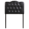 Annabel Twin Leatherette Headboard - Button Tufted, Black - EEI-5161-BLK