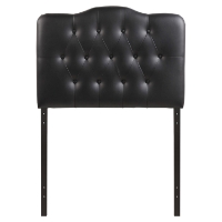Annabel Twin Leatherette Headboard - Button Tufted, Black
