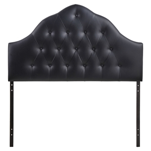 Sovereign Leatherette Headboard - Button Tufted, Black 