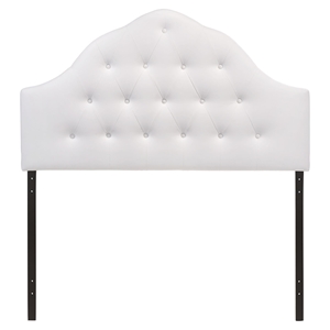 Sovereign Leatherette Headboard - Button Tufted, White 