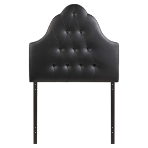 Sovereign Twin Leatherette Headboard - Button Tufted, Black 