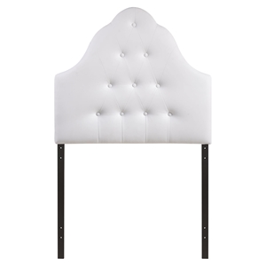 Sovereign Twin Leatherette Headboard - Button Tufted, White 