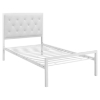 Mia Twin Tufted Faux Leather Bed - White - EEI-5179-WHI-WHI-SET