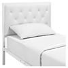Mia Twin Tufted Faux Leather Bed - White - EEI-5179-WHI-WHI-SET