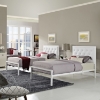 Mia Twin Tufted Faux Leather Bed - White - EEI-5179-WHI-WHI-SET