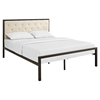 Mia Tufted Fabric Bed - Brown Beige - EEI-518-BRN-BEI-SET