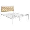 Mia Tufted Faux Leather Bed - White Champagne - EEI-518-WHI-CHA-SET