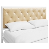 Mia Tufted Faux Leather Bed - White Champagne - EEI-518-WHI-CHA-SET