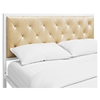 Mia Tufted Faux Leather Bed - White Champagne - EEI-518-WHI-CHA-SET