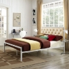 Mia Tufted Faux Leather Bed - White Champagne - EEI-518-WHI-CHA-SET