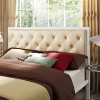 Mia Tufted Faux Leather Bed - White Champagne - EEI-518-WHI-CHA-SET
