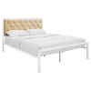 Mia Tufted Faux Leather Bed - White Champagne - EEI-518-WHI-CHA-SET