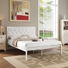 Mia Tufted Faux Leather Bed - White - EEI-518-WHI-WHI-SET