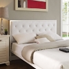 Mia Tufted Faux Leather Bed - White - EEI-518-WHI-WHI-SET