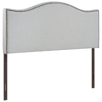 Curl Button Tufted Headboard - Sky Gray