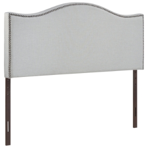 Curl Button Tufted Headboard - Sky Gray 