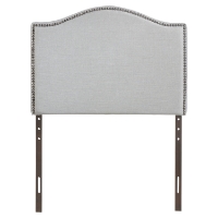 Curl Twin Nailhead Upholstered Headboard - Sky Gray