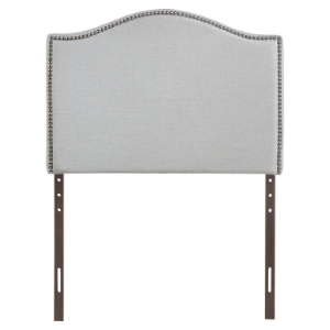 Curl Twin Nailhead Upholstered Headboard - Sky Gray 