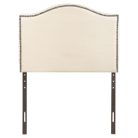 Curl Twin Nailhead Upholstered Headboard - Ivory
