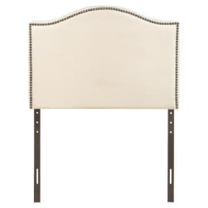 Curl Twin Nailhead Upholstered Headboard - Ivory 
