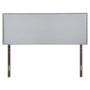 Region Upholstered Headboard - Sky Gray, Nailhead 