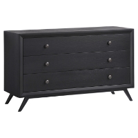 Tracy 3-Drawer Wood Dresser - Black