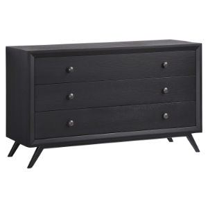Tracy 3-Drawer Wood Dresser - Black 