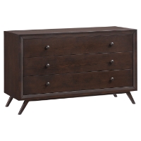 Tracy 3-Drawer Wood Dresser - Cappuccino