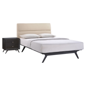 Addison 2 Pieces Queen Bedroom Set - Black, Beige 