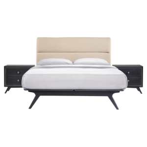 Addison 3 Pieces Queen Bedroom Set - Black, Beige 