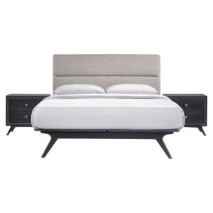 Addison 3 Pieces Queen Bedroom Set - Black, Gray 