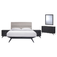 Addison 5 Pieces Queen Bedroom Set - Gray, Black