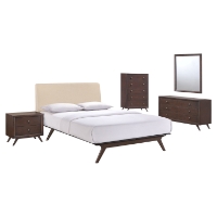 Tracy 5 Pieces Queen Bedroom Set - Cappuccino, Beige
