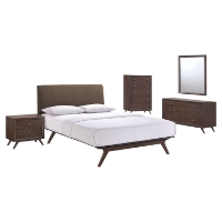 Tracy 5 Pieces Queen Bedroom Set - Cappuccino, Brown