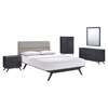 Addison 5 Pieces Queen Bedroom Set - Black, Gray - EEI-5341-BLK-GRY-SET