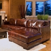 Davis Leather Chair and Sectional Set with Right Facing Chaise - ELE-DAV-2PC-LAFL-RAFC-SC-SADD-1
