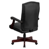 Martha Washington Executive Swivel Office Chair - Bonded Leather, Black - FLSH-801L-LF0005-BK-LEA-GG