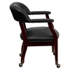 Conference Chair - Casters, Black, Faux Leather - FLSH-B-Z100-BLACK-GG